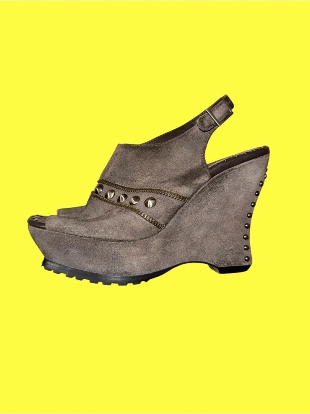 LISA BY Donald J Pliner GIMI vintage suede stud  platform wedges women’s size 6